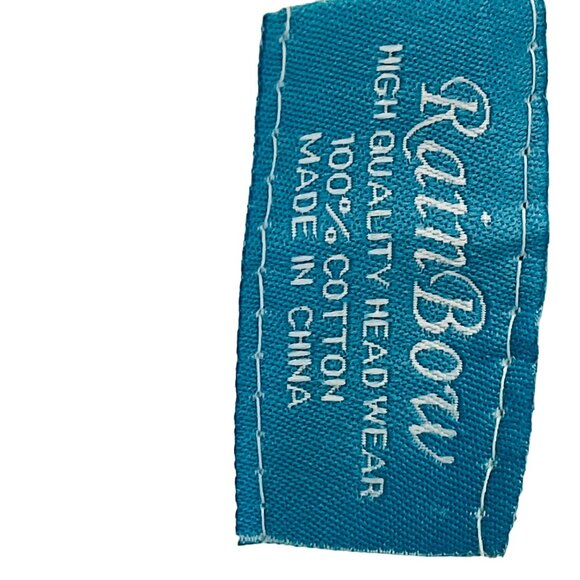 Plaid Adjustable Cotton Cap By Rainbow Blue & Beige One Size Fits All - Picture 5 of 6